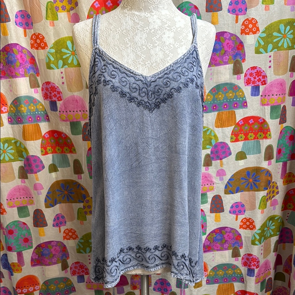 Jackpot Embroidered Tieback Tank Top. Large?